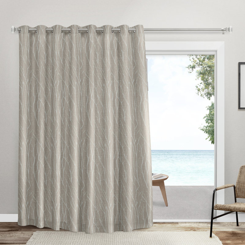 Prower Room Darkening Curtain Single Panel, 108" W x 96" L, Linen