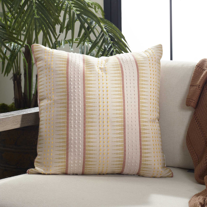 Uttermost Backgammon Petal Outdoor Pillow, Pink/Yellow