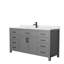 Beckett 66" Freestanding Single Bathroom Vanity with Cultured Marble Top-237132384-245638950-245638949