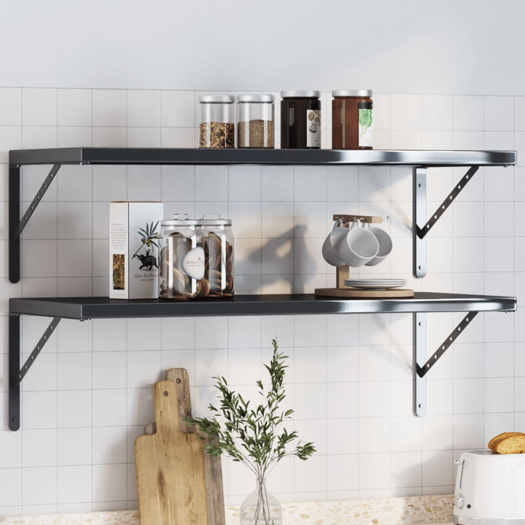 Borough Wharf Shelf Brackets 4 Pcs 15X2.5X11.5 Cm Silver Stainless Steel