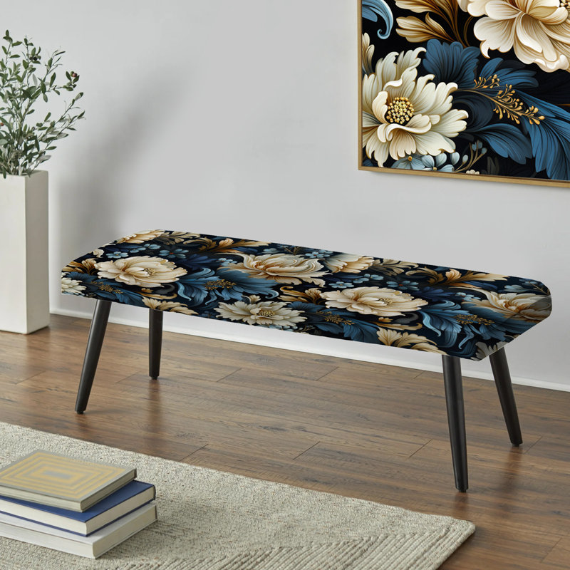 Victorian Elegance Paisley - Banc rembourré noir