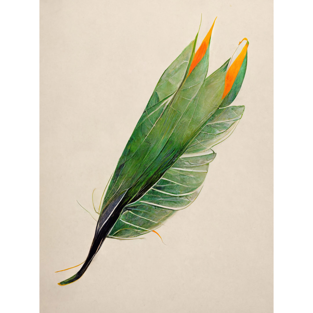 Tropical Bird Of Paradise Leaf Botanical - Print
