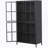 Premium Storage Cabinet With Tempered Glass Doors, Adjustable Shelves For Versatile Home And Office Use