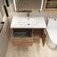 Meuble-lavabo simple 36 po avec plateau en marbre de culture Sahana-1664630071