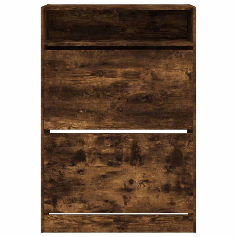 12 - Pair Shoe Storage Cabinet, Smoked Oak