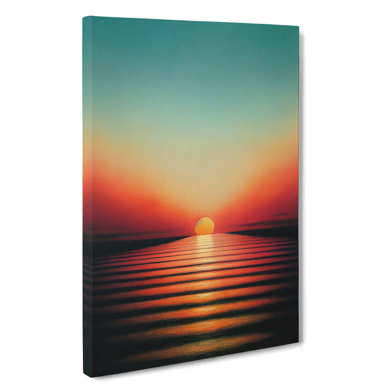 XV1022-3750X Resplendent Abstract Ocean Sunset - Print, Wrapped Canvas, 50cm H x 35cm W, No Matte