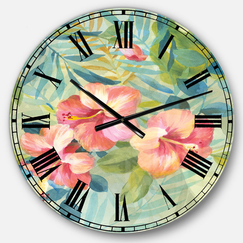 Horloge murale Swigart Hibiscus Garden III, Moyen