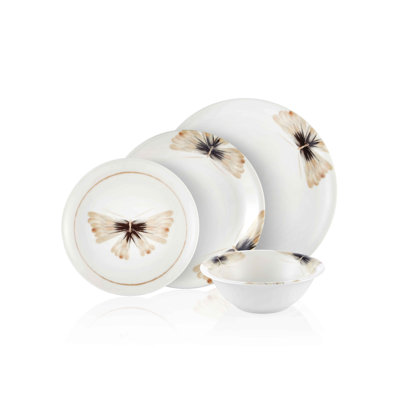 Turcotte Porcelain China Dinnerware Set 24 Piece - Service for 6