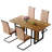 CasaMod Modern Wood Rectangular Dining Set with Channel-Tufted Cantilever Chairs