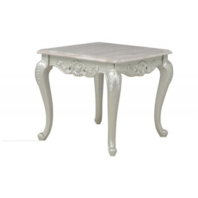Table de bout Traditional en faux marbre (avec table basse uniquement)
