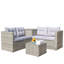 Ensemble de canapé modulaire d'extérieur en rotin et osier 4 pièces avec boîte de rangement