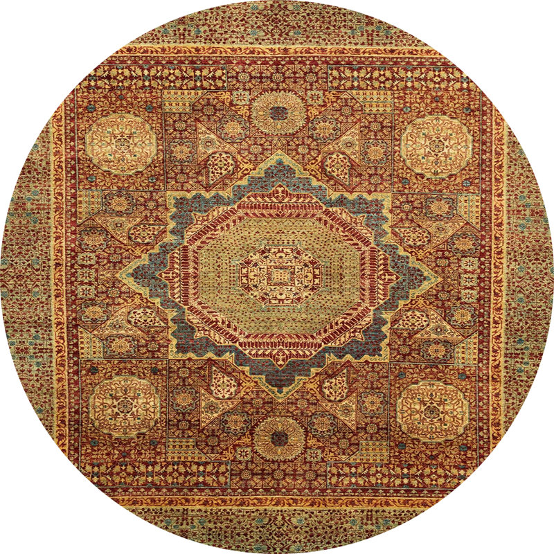 Abstract Indoor Rug, Round 5'
