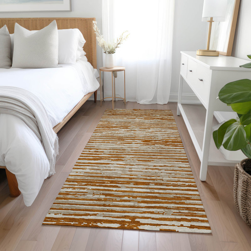 Malek Indoor/Outdoor Area Rug with Non-Slip Backing, Runner 2'3" x 7'6"