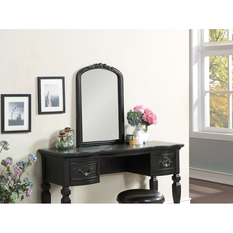 Ensemble de coiffeuse en bois, Noir