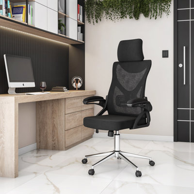 Techni Mobili Essential Ergonomic Office Chair With Headrest & Lumbar Support Office Chair