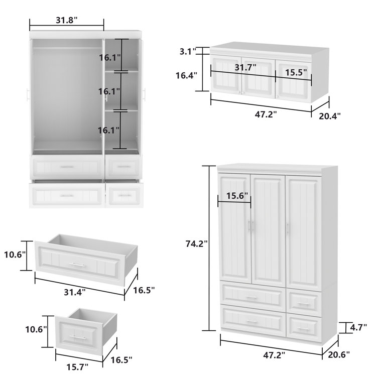 Hoschton Solid + Manufactured Wood Armoire