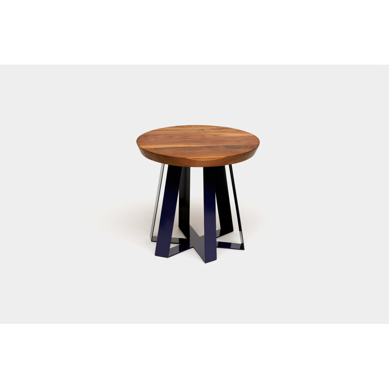 ARS Solid Wood Top End Table, Walnut, Purple