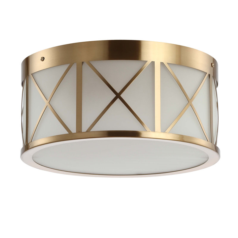 Plafonnier encastré tambour 2 lumières Baity, H 6,5 po x l 13 po x P 13 po