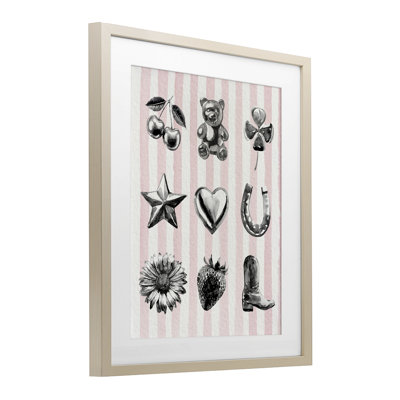 «Glam Western on Stripes», reproduction encadrée sous verre, design par Lil 'Rue