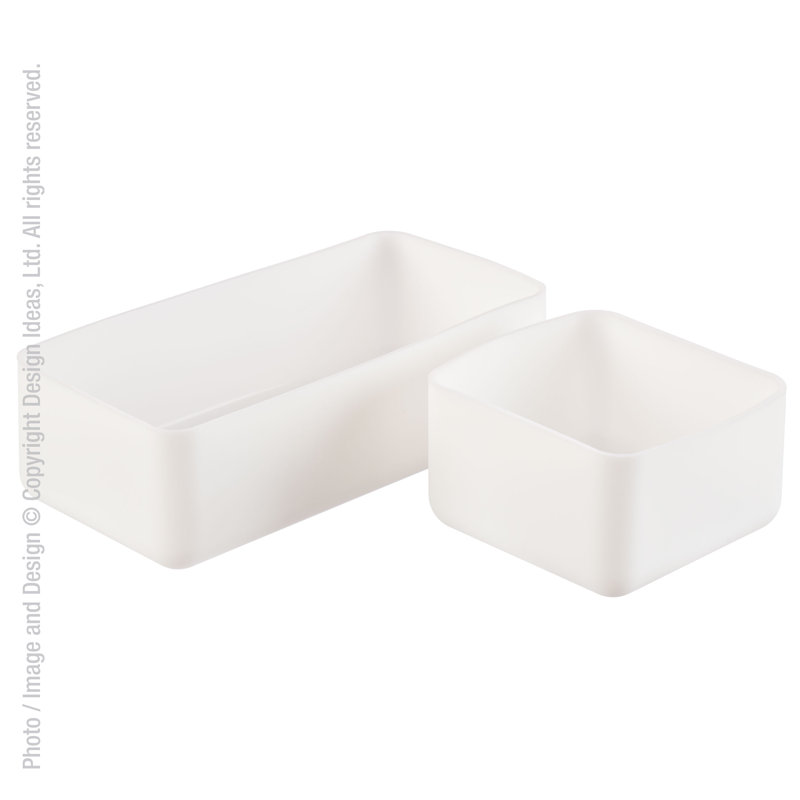 Ensemble de 2 caisses en plastique Squish, Blanc