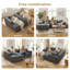 Modern Oversized Corner Sofa L-Shaped Corduroy Sofa With Storage Pockets -831990045-831990044