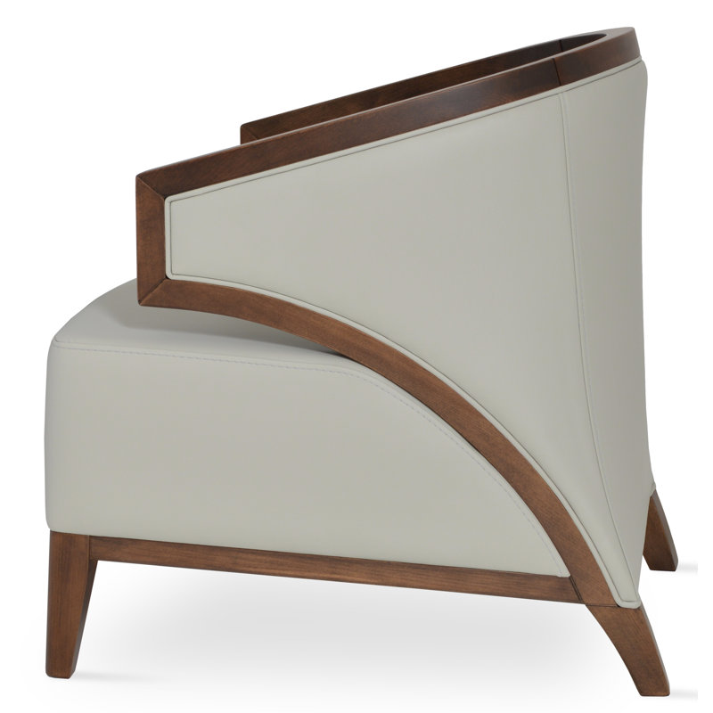 Mostar Armchair, Light Gray Leatherette