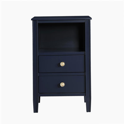 Winston 2-drawer storage Nightstand - Midnight Blue