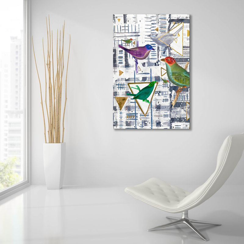 Art mural en verre acrylique 24 po x 36 po «Bird Intersection 1» par Lori Arbel, H 36 po x l 24 po