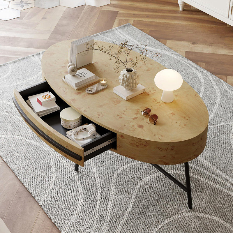 Coffee Table with Storage, Natural