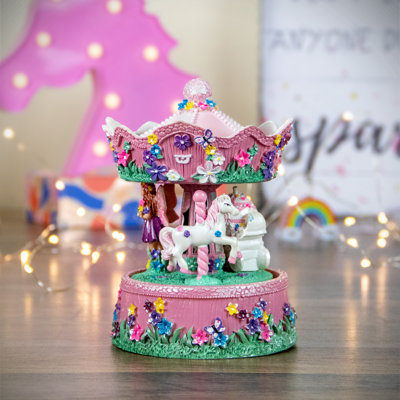 6.5" Children''s Rotating Magical Fairy Musical Carousel