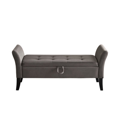 51.5" Velvet Hallway Bench With Interior Storage End Table - Spacious