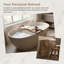 Baignoire de trempage autoportante 61 po, résine de pierre, mat poli à la main, dossier ergonomique, bonde escamotable, trop-plein caché