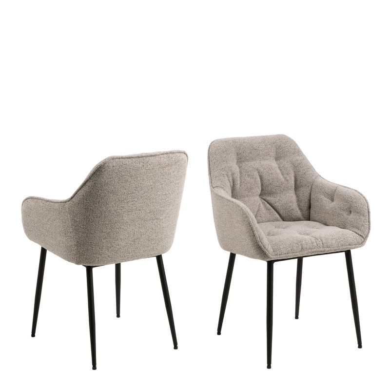 Washingtonville 83cm H Tufted Cotton Blend Upholstered Armchair, Beige