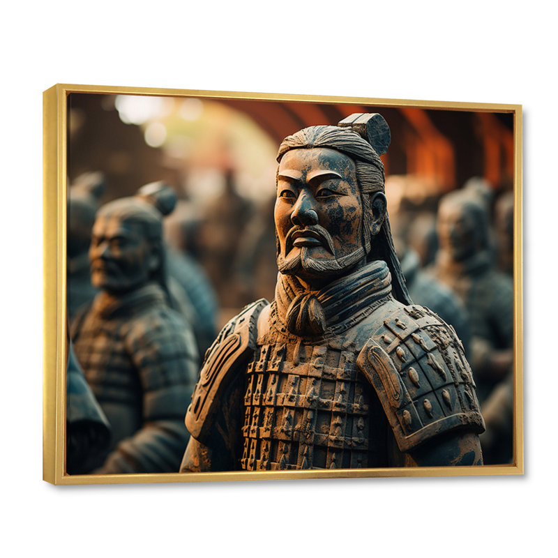 China Terracotta Warriors III - impression, H 30 po x l 40 po x P 1,5 po, Cadre flottant doré