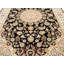 Tapis noir Indo-nain à motif floral noir 6 x 9