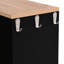 Range-chaussures polyvalent pour hall d'entrée avec 3 crochets et panneau réglable, tiroirs rabattables de rangement noirs, crochets, noir, tablettes, finition grain de bois, pour-1506998723