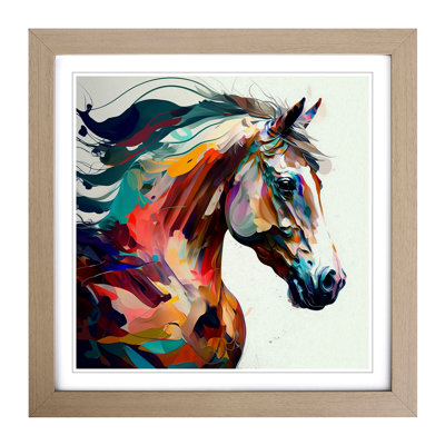 Horse Abstract Expressionism - Framed Print