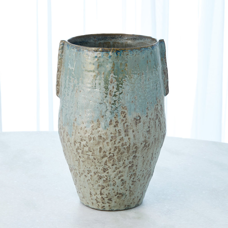 Ceramic Table Vase, 11" H x 7.25" W x 7.5" D