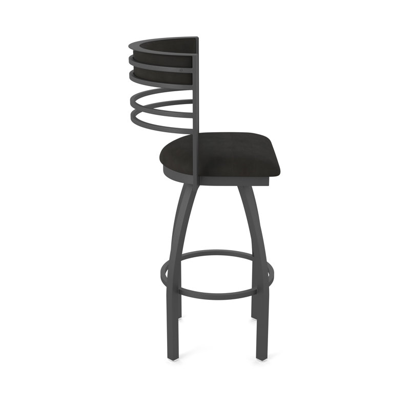 Hunter Swivel Stool, Tabouret de bar (siège d'une hauteur de 30 po), Étain, Vinyle - Espresso Canter