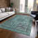 Machine Washable Indoor/Outdoor Claudian ACN1646 Teal Rug