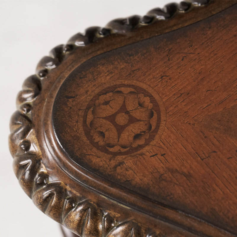 Valencia Classic Chestnut Birch Writing Desk with Marble Accents