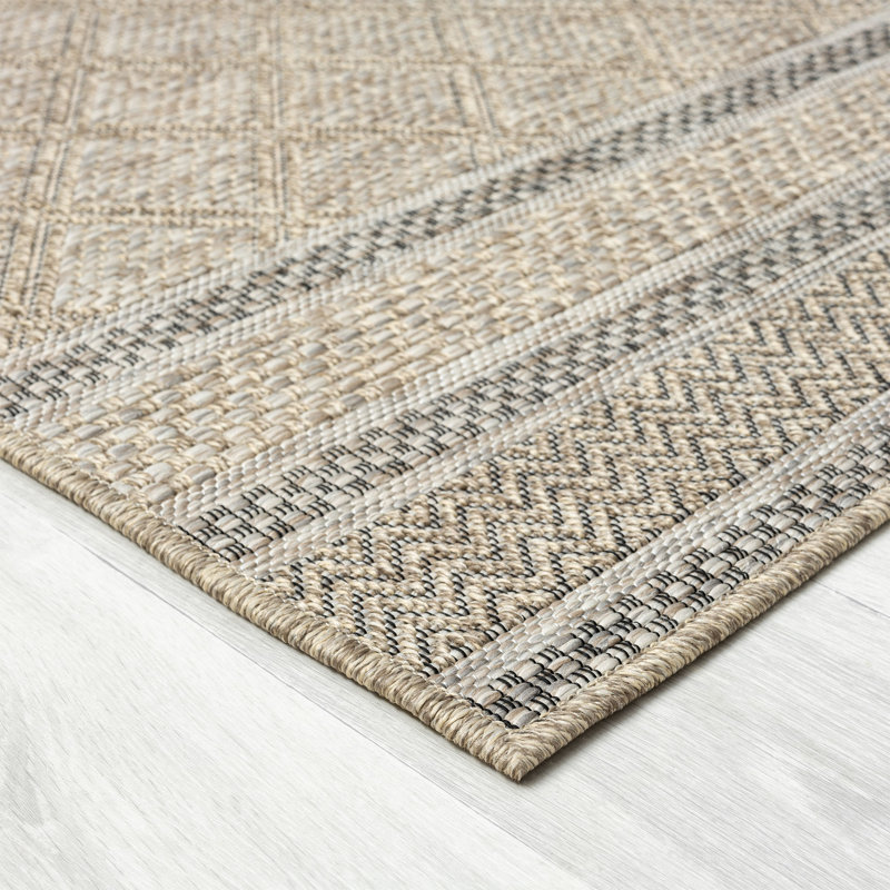 Union Rustic Harril Flatweave Faux Jute Tan/Natural Indoor/Outdoor Rug ...