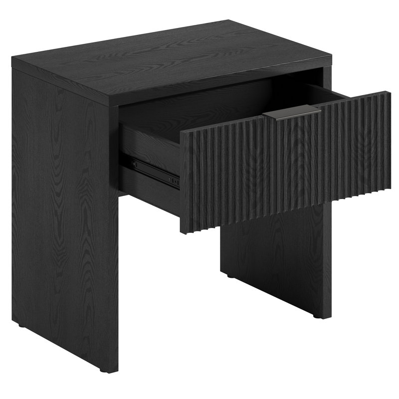 Table de chevet rectangulaire Kenslow, Grain noir