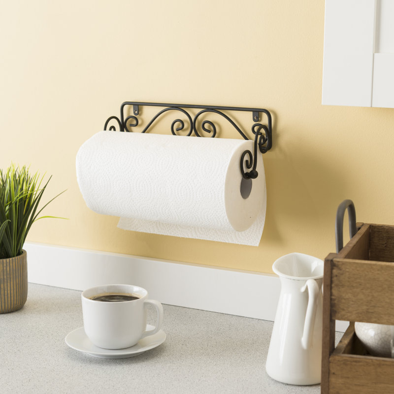 Support mural pour serviettes de papier Home Basics, Noir