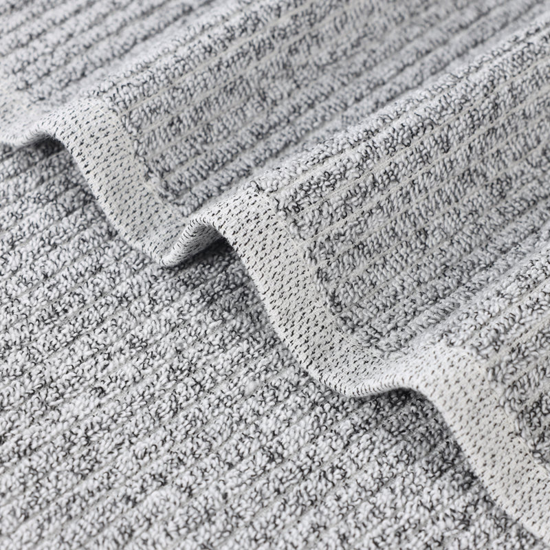 Ensemble de serviettes 3 pièces en mélange de coton et viscose Amberg, Gris anthracite