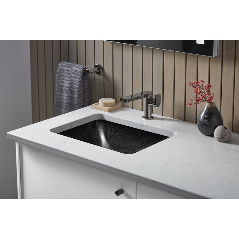 Sartorial Herringbone Caxton Rectangular Undermount Sink in Black