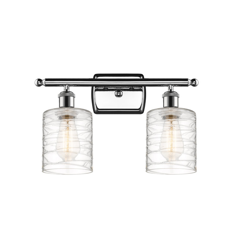 Éclairage pour salle de bain à intensité variable 2 lumières Leilani, Transparent, Ampoule DEL 6 watts Vinage, Chrome poli