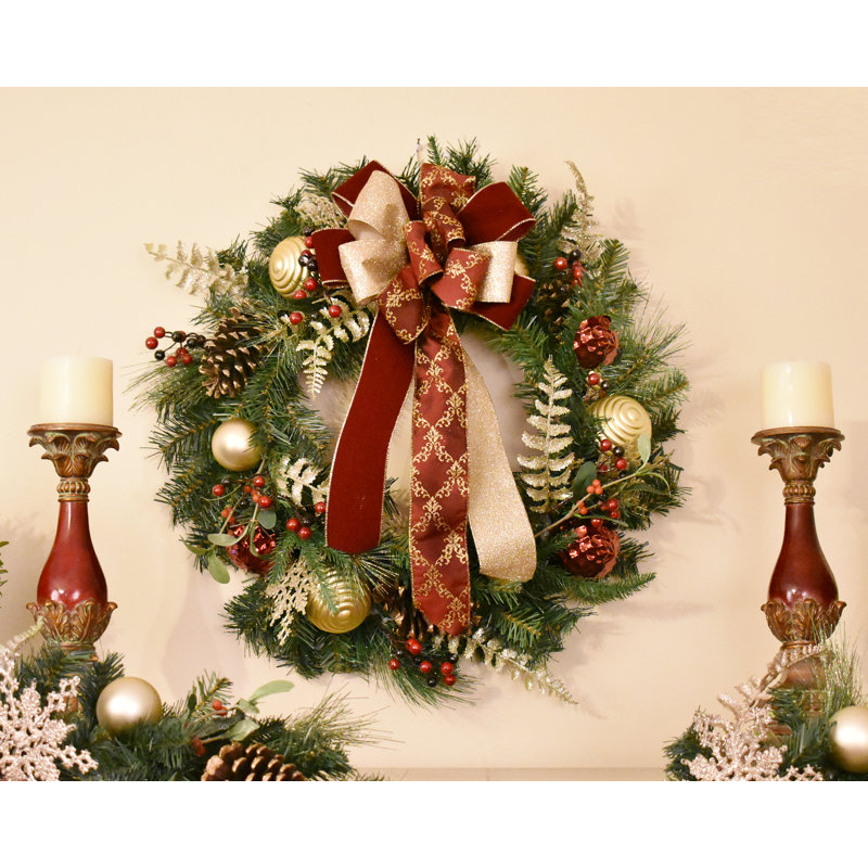 24 " Handmade Mixed Greenery Wreath