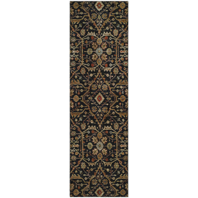 Premium Machine Washable Ducote AMF1130 Global Rug, Runner 2'3" x 7'6"