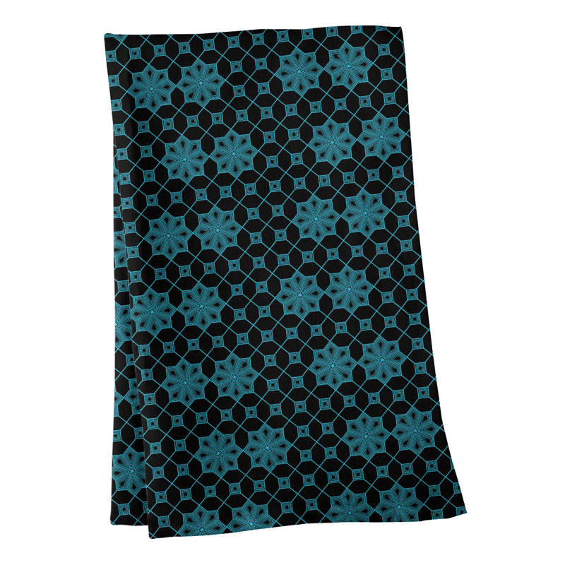 Serviette de thé classique à treillis Mcguigan, Sergé de coton, Noir / Bleu